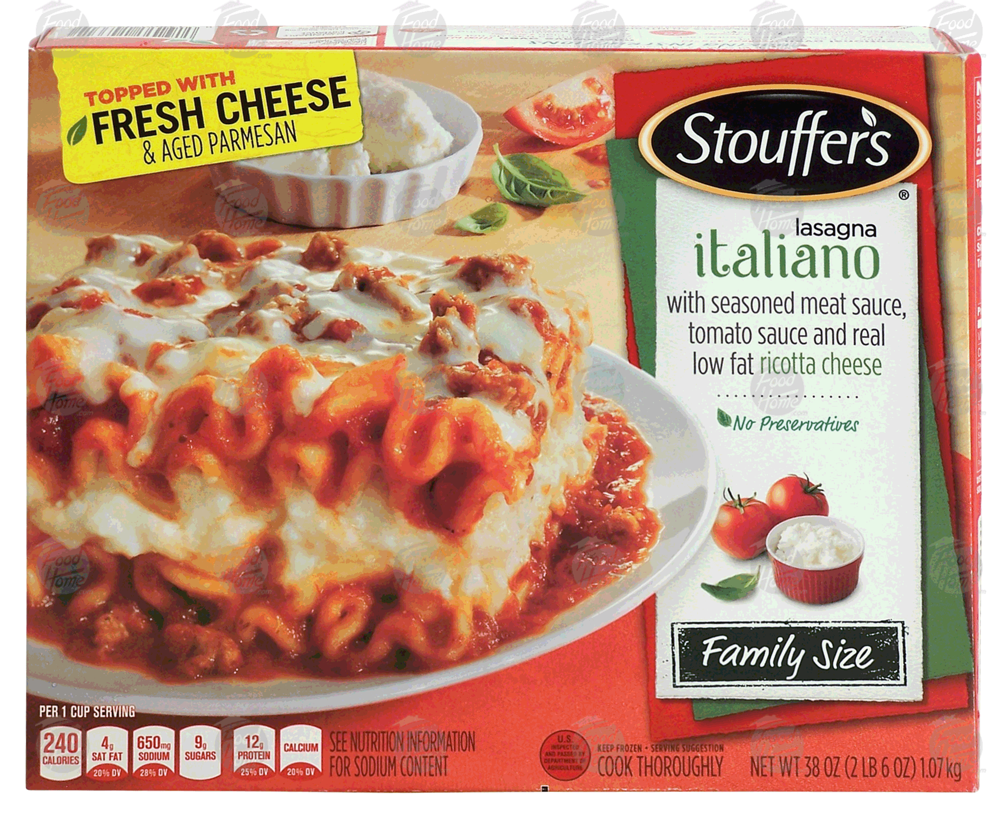 Stouffer's Family Size lasagna italiano w/ seasoned meat sauce, tomato sauce and real low fat ricotta Full-Size Picture